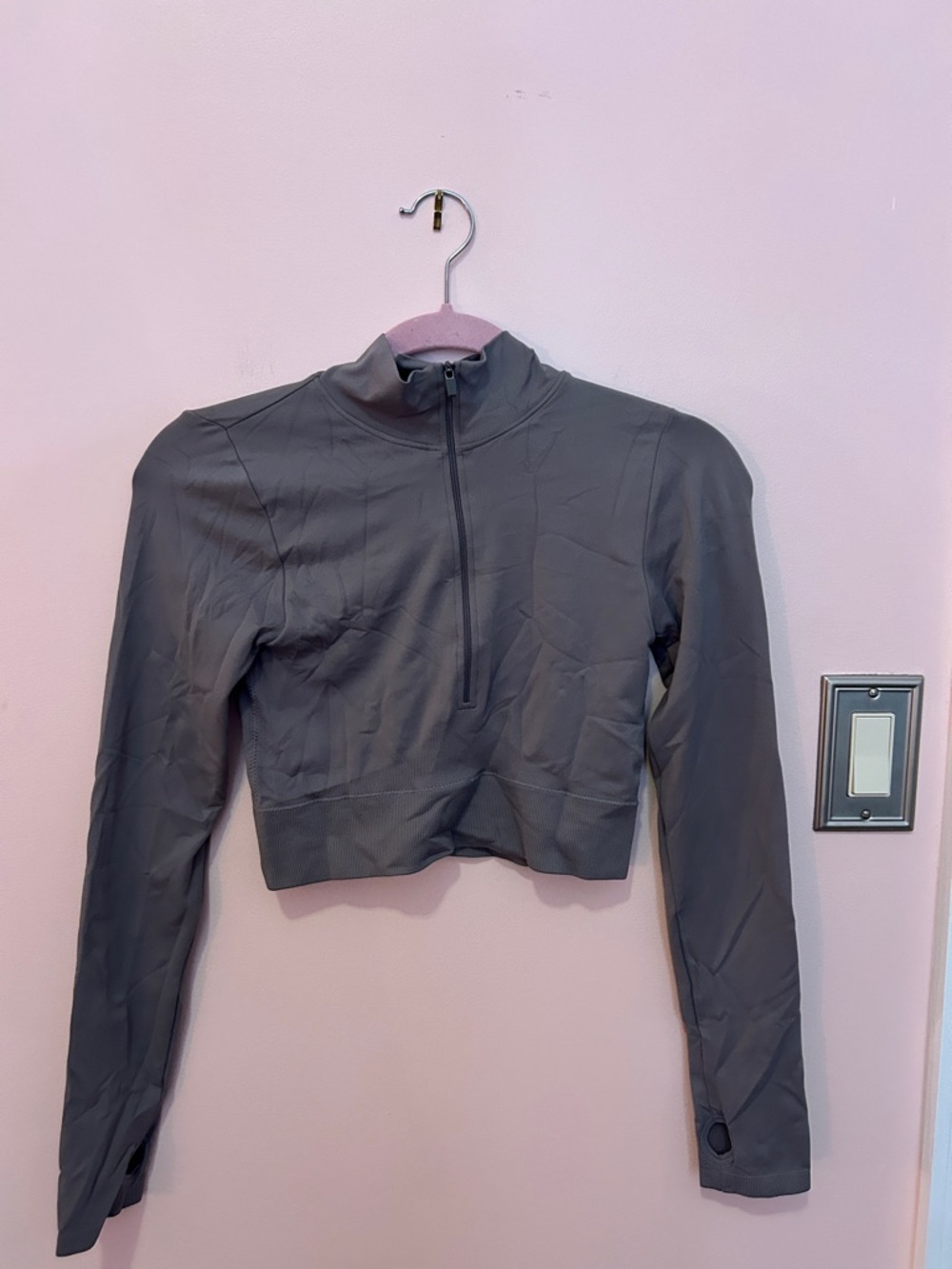 Garage Charcoal Gray Cropped Zip-Up Jacket